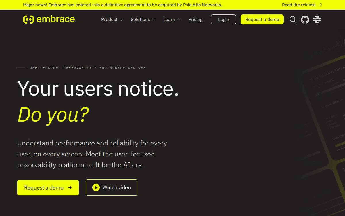 Embrace website preview