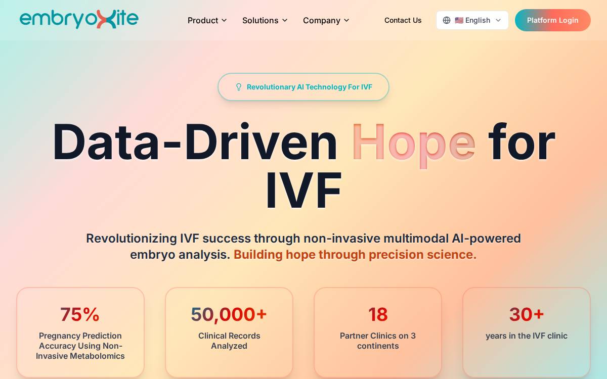 Embryoxite website preview