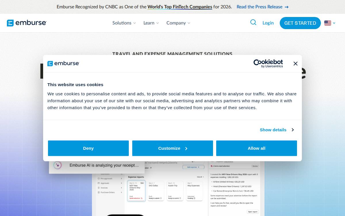Emburse website preview