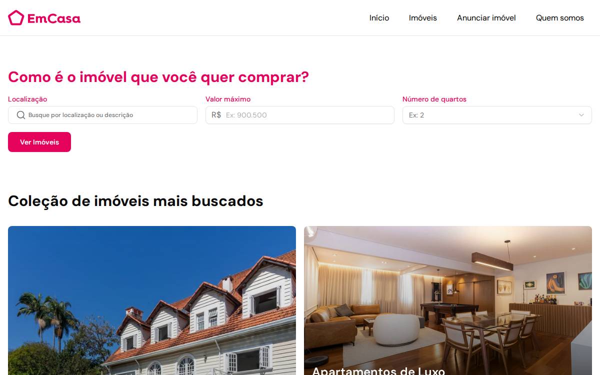 EmCasa website preview