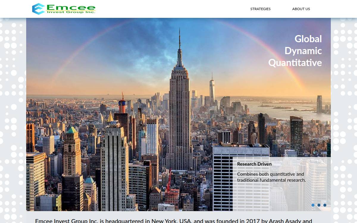 Emcee Invest website preview