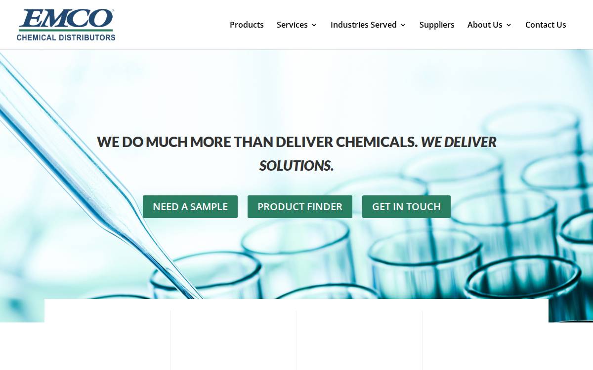 EMCO Chemical Distributors website preview