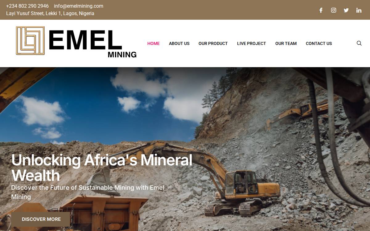 Emel Mining website preview