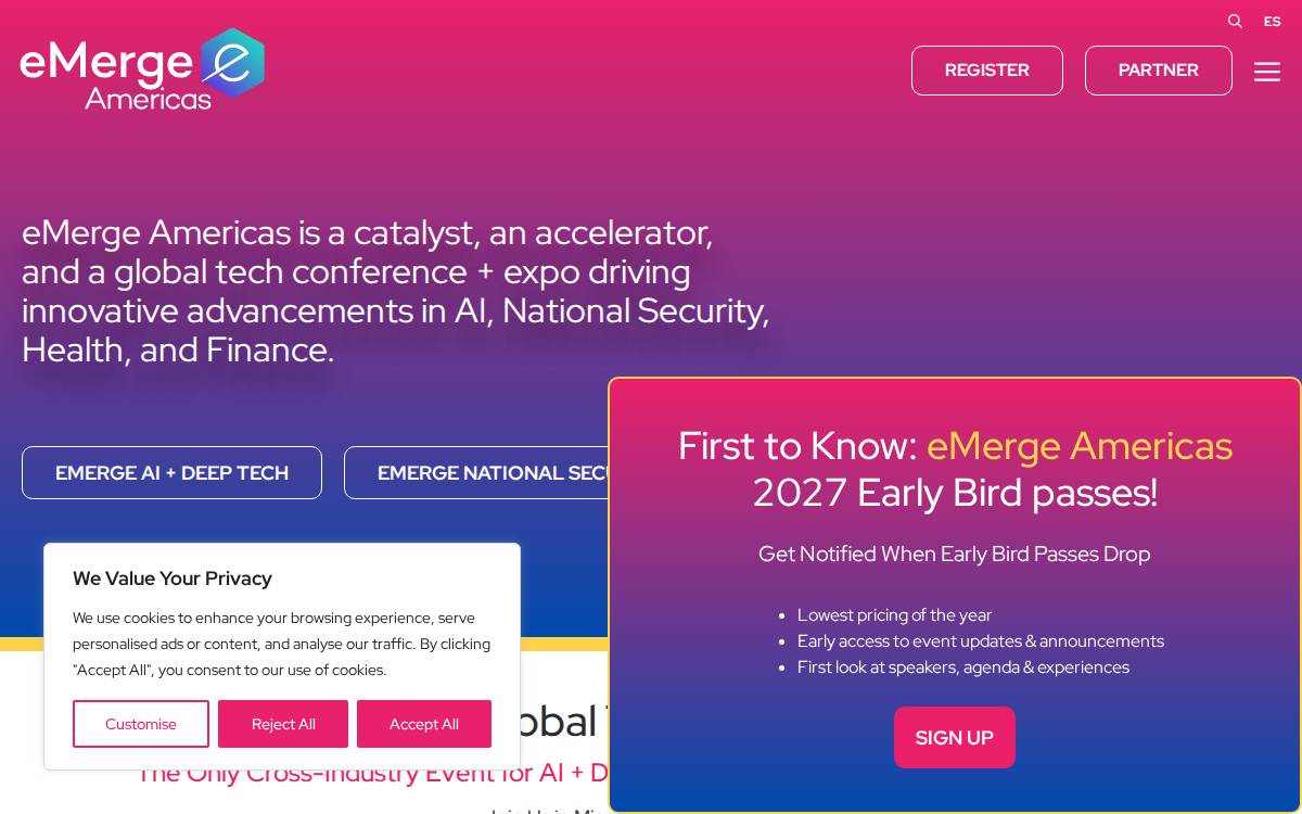 Emerge Americas website preview