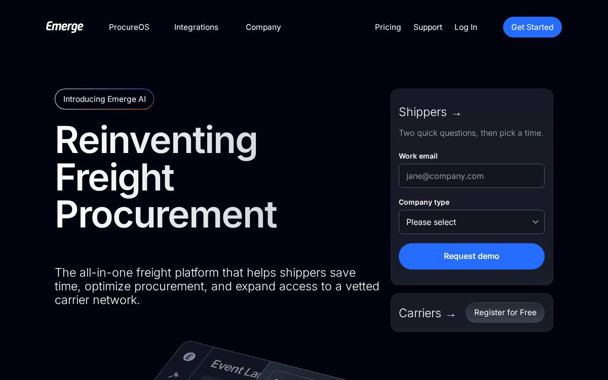 Emergemarket website preview