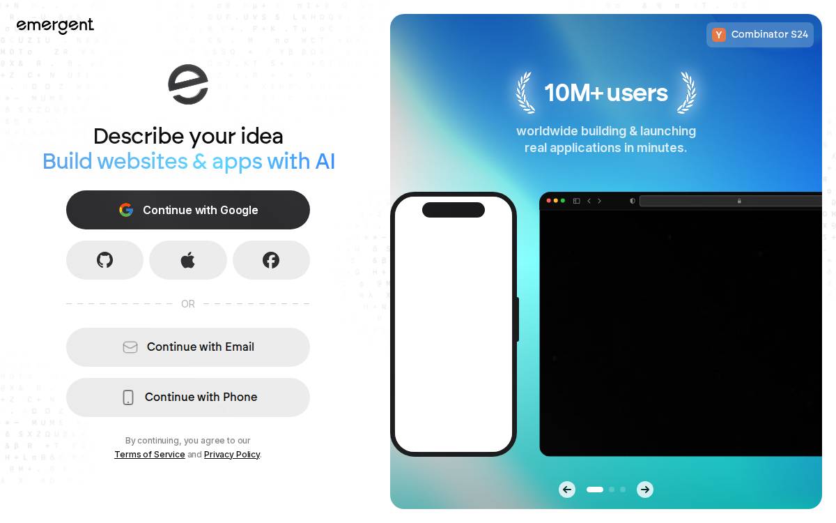 Emergent website preview