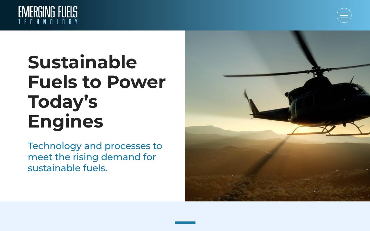 Emerging Fuels Technology website preview