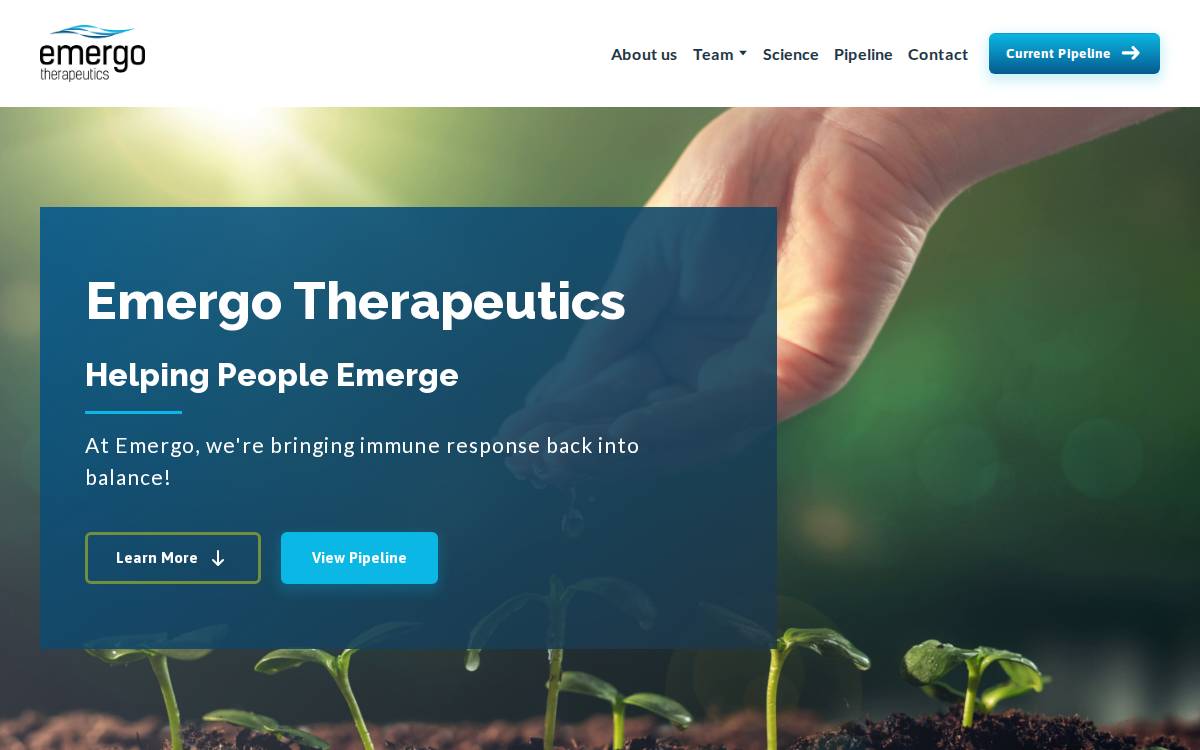 Emergo Therapeutics website preview