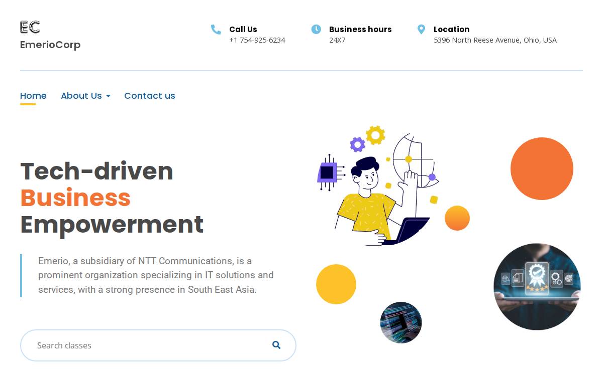 Emerio GlobeSoft Pte Ltd website preview