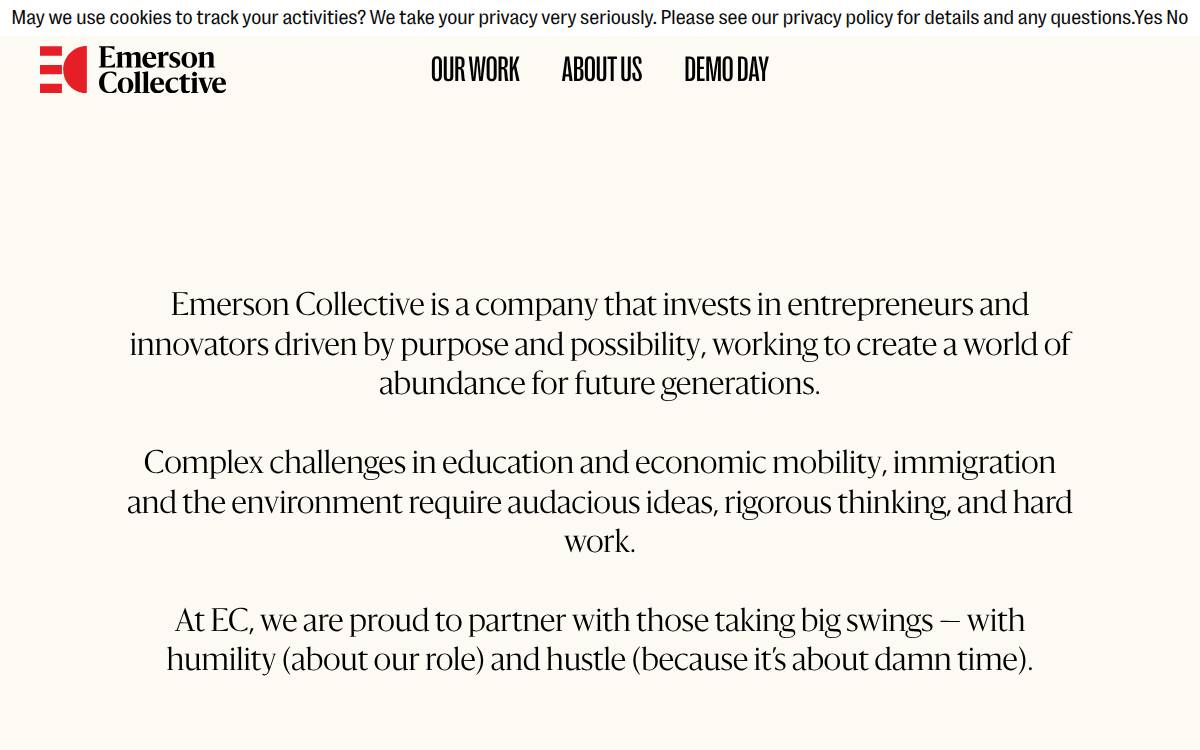 Emerson Collective website preview