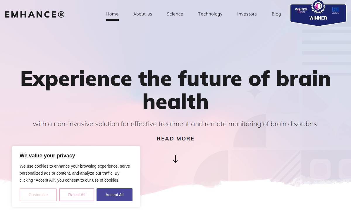 Emhance website preview