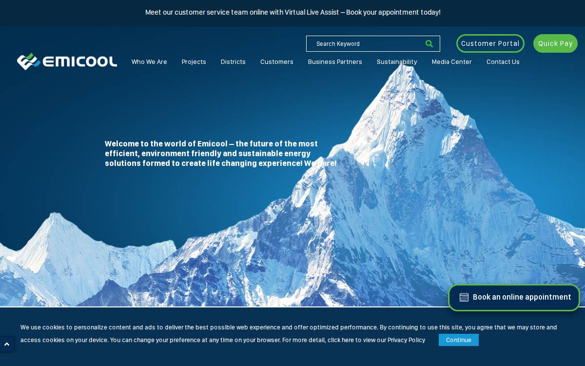 Emicool website preview