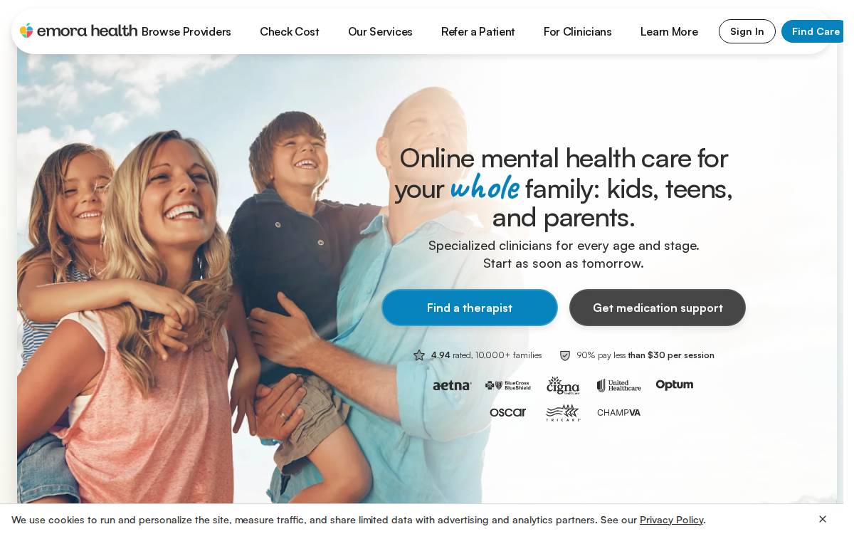 Emorahealth website preview