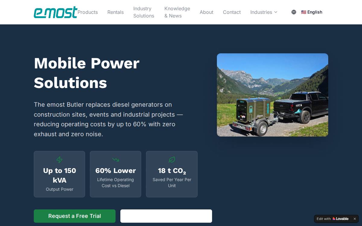 eMost (Axpo) website preview