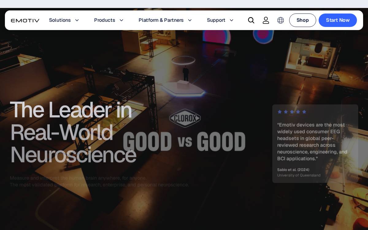 EMOTIV website preview