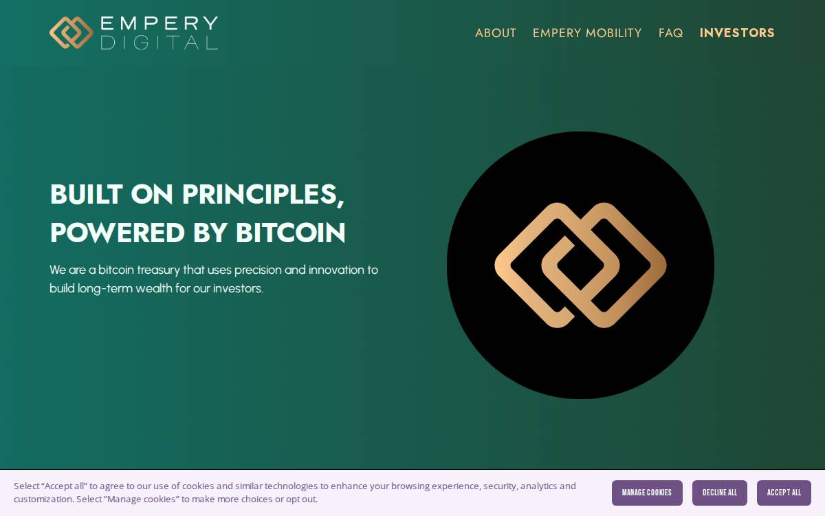 Empery Digital website preview