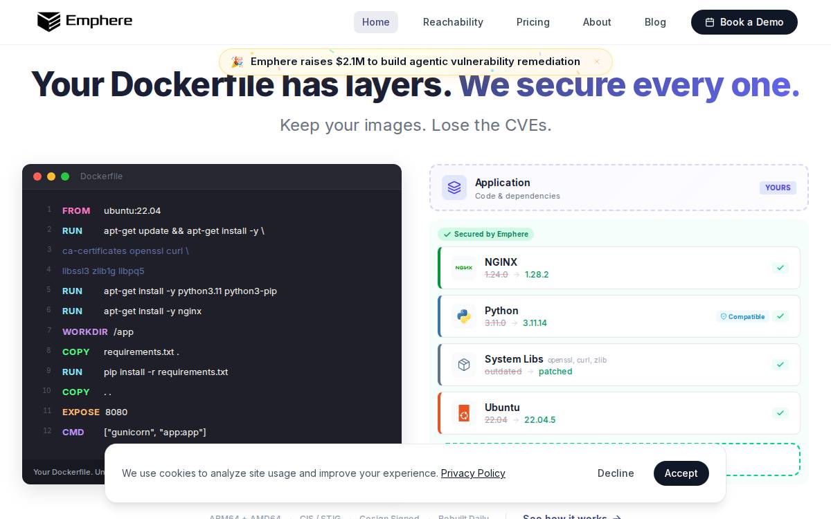 Emphere website preview