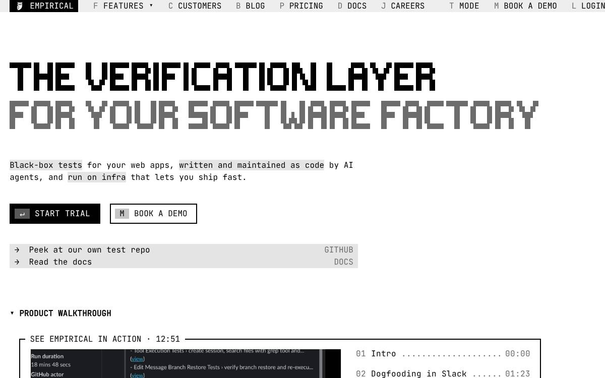 Empirical website preview