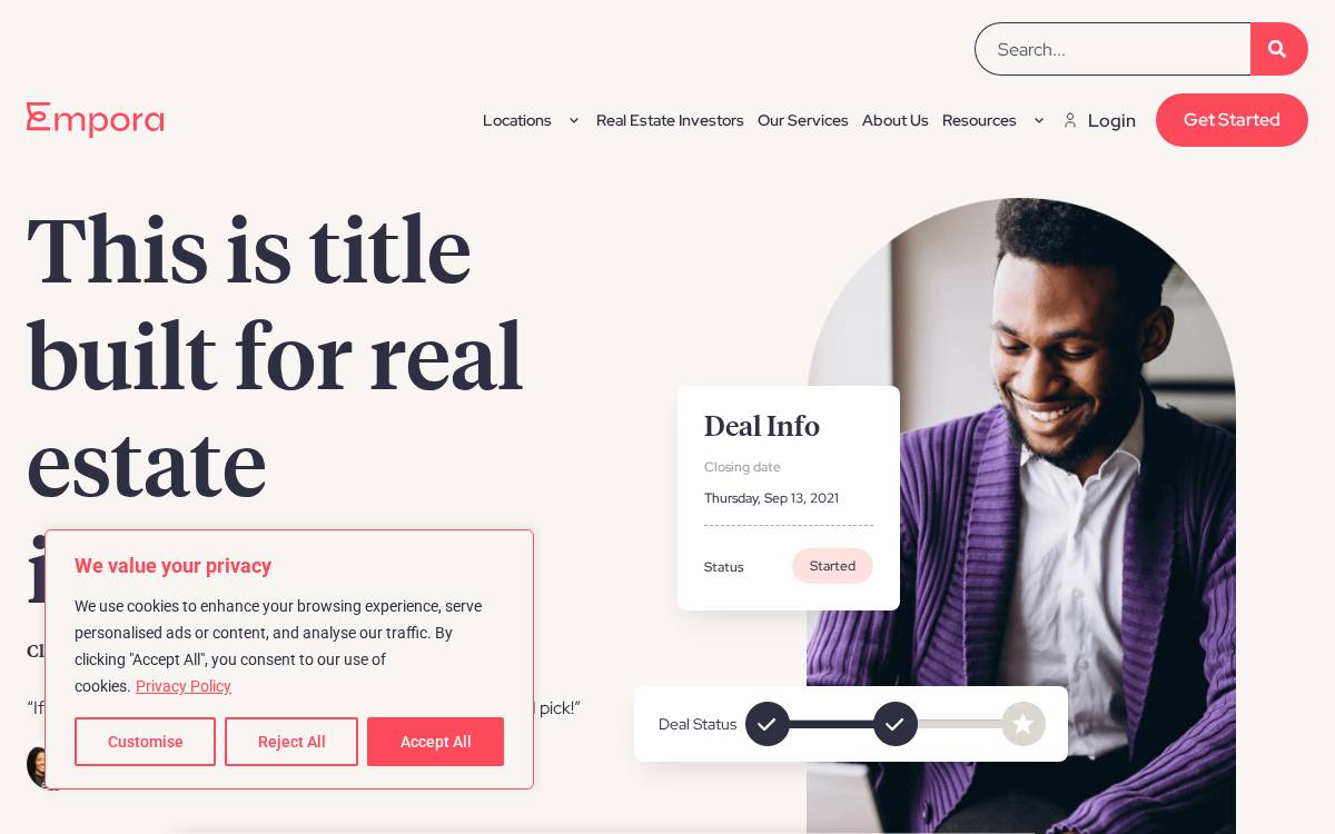 Empora Title website preview