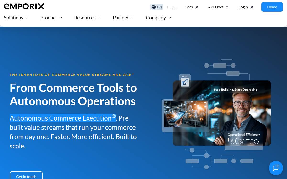 Emporix website preview
