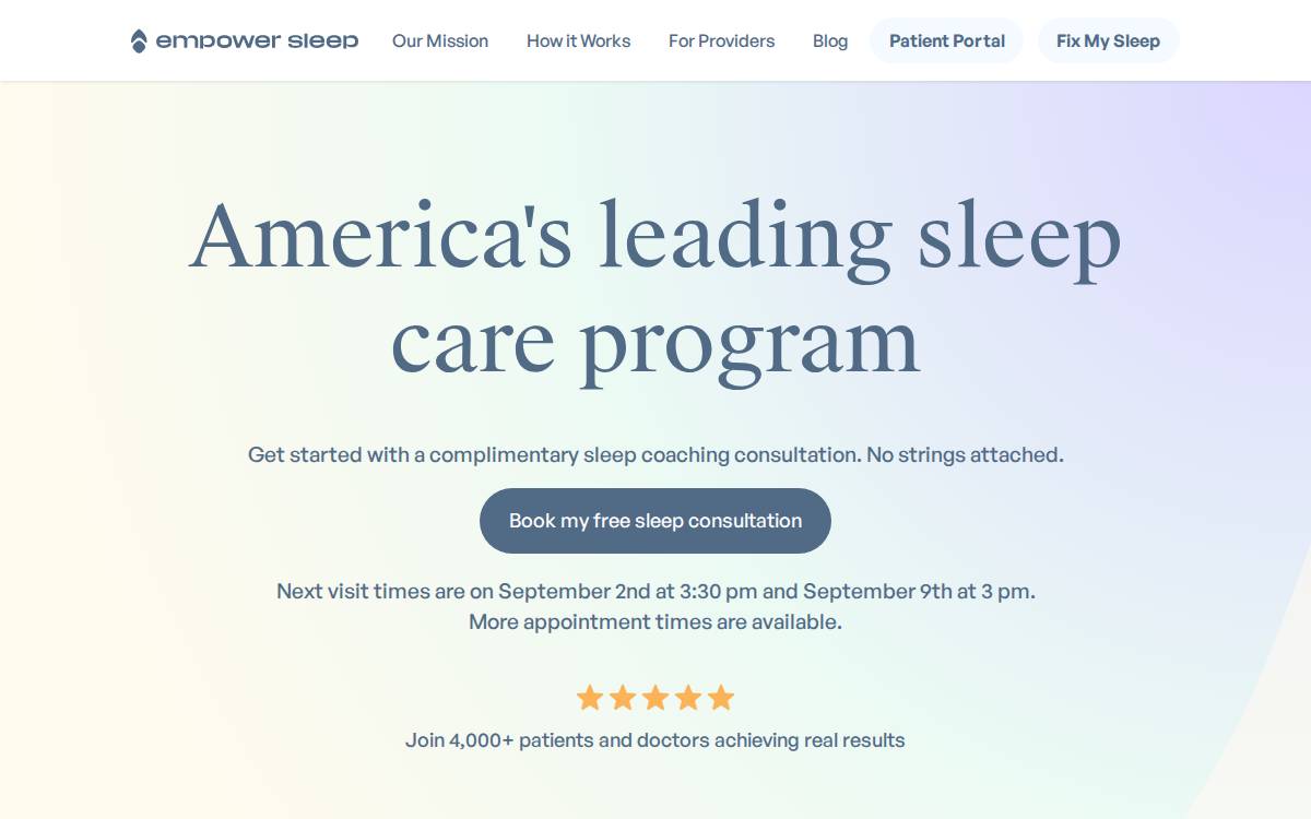 Empower Sleep website preview