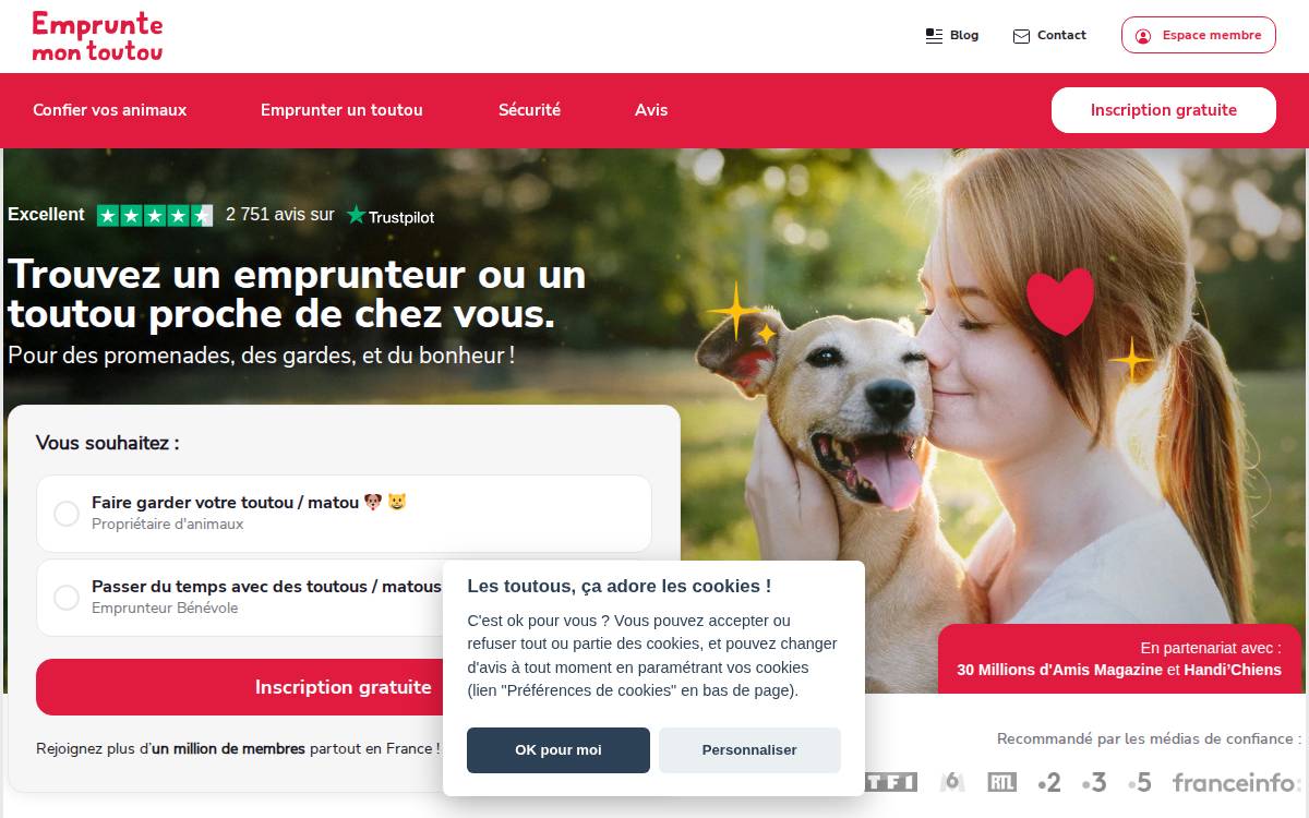 Emprunte Mon Toutou website preview