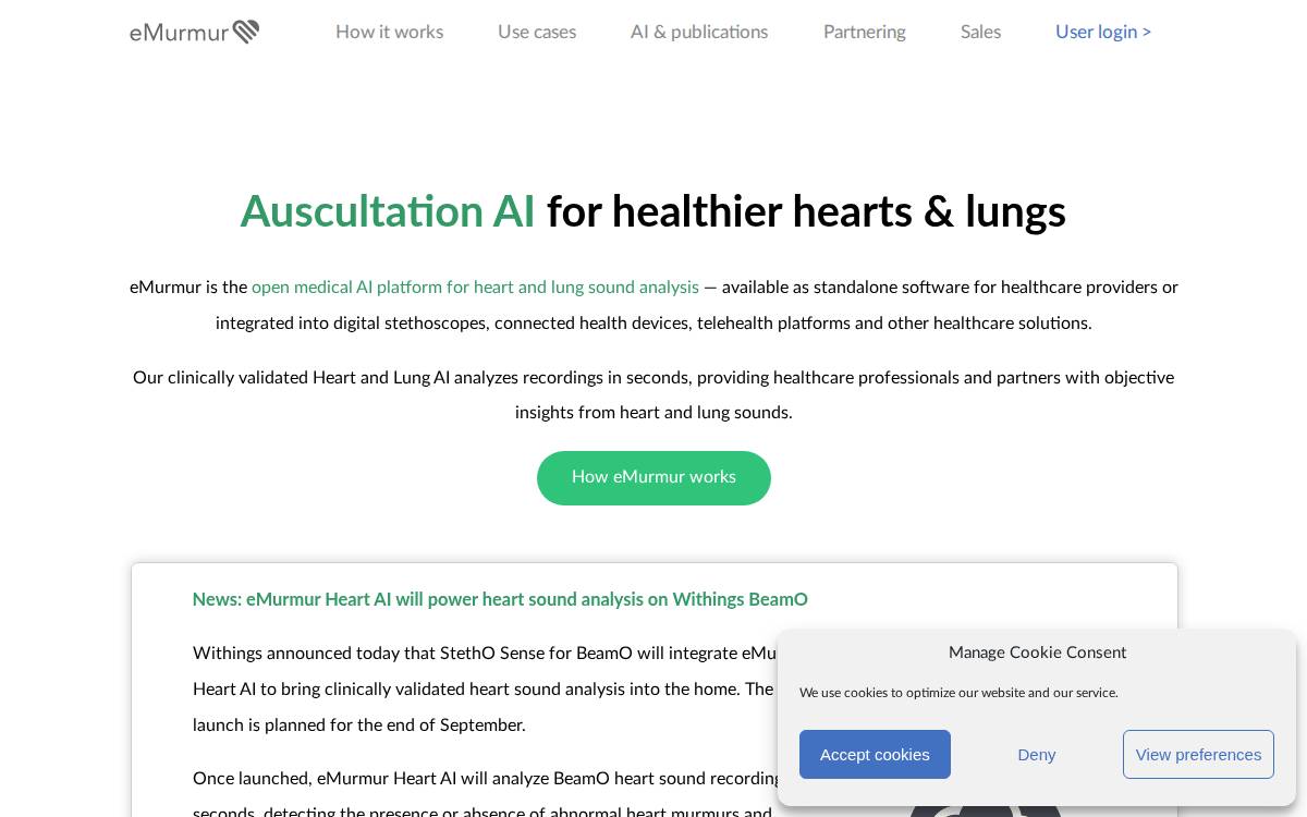 Emurmur website preview