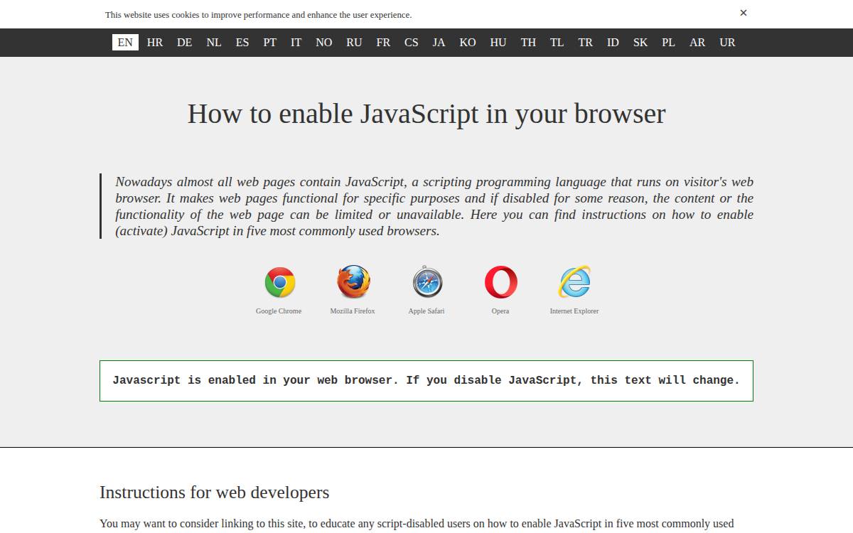 Enable Javascript website preview