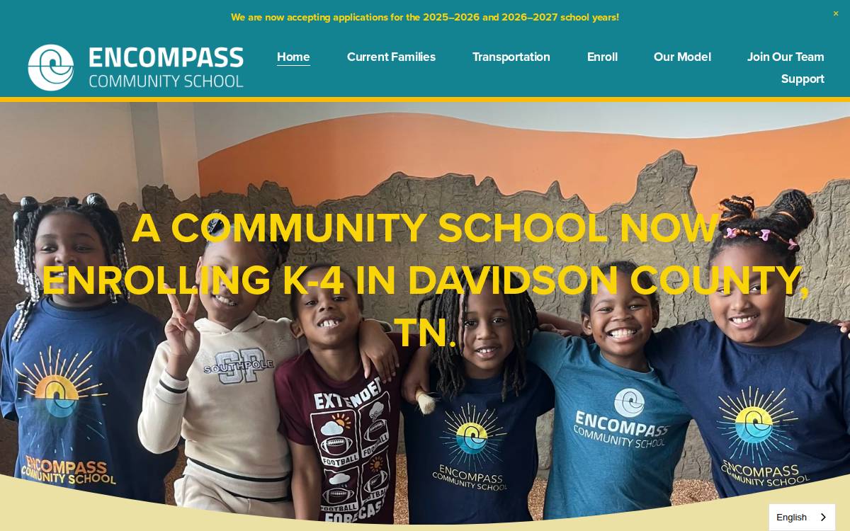 Encompass Community School 1 School | TN Elementary website preview