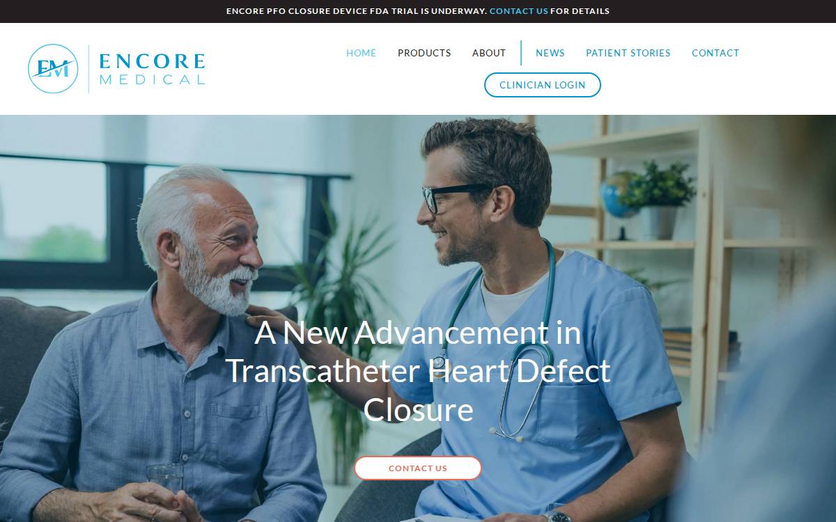 Encore Medical website preview
