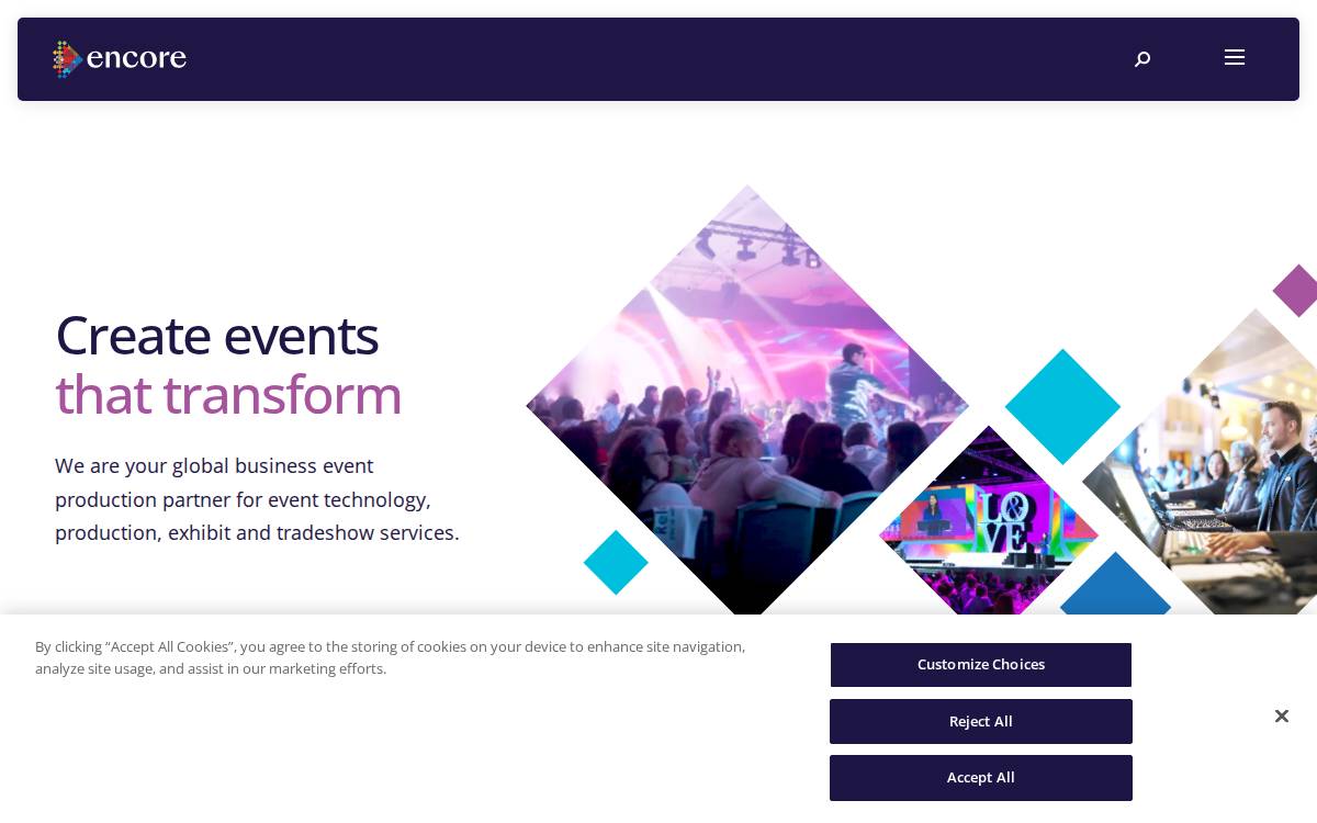 Encoreglobal website preview