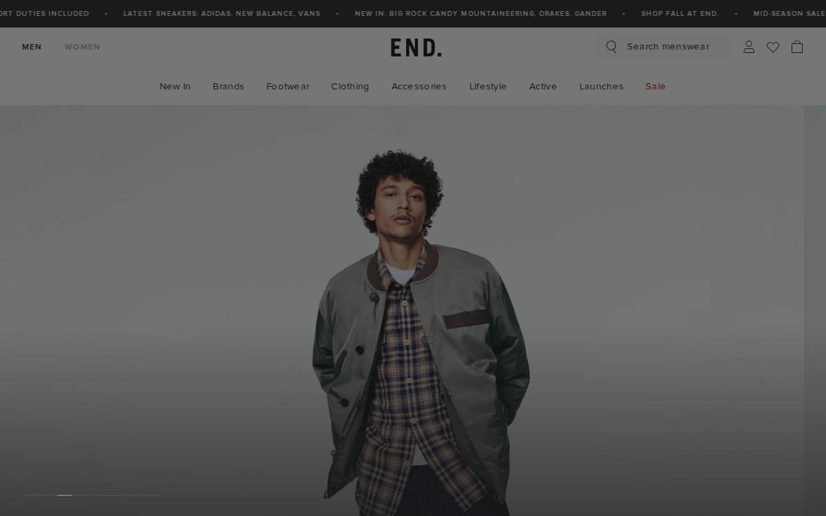 Endclothing website preview