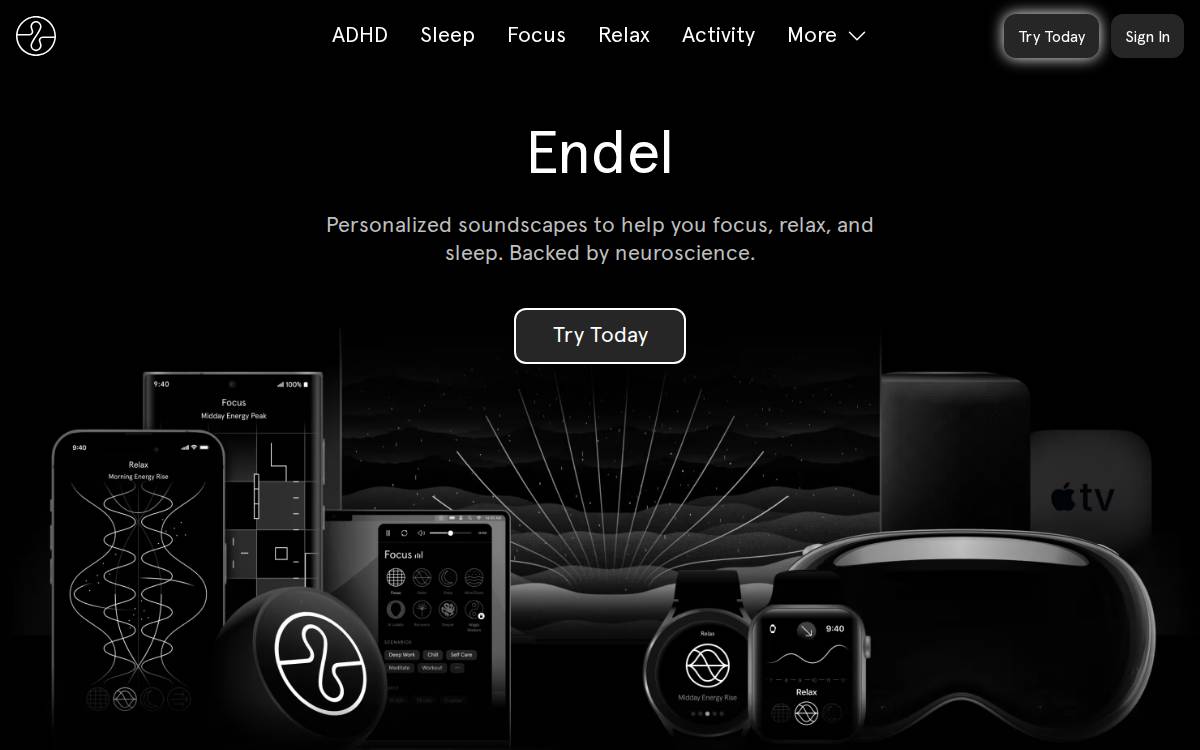 Endel website preview