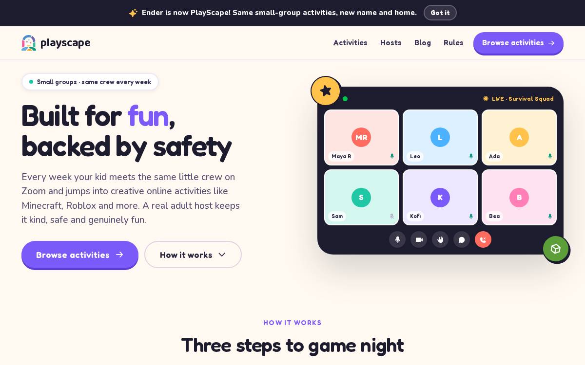 Ender website preview