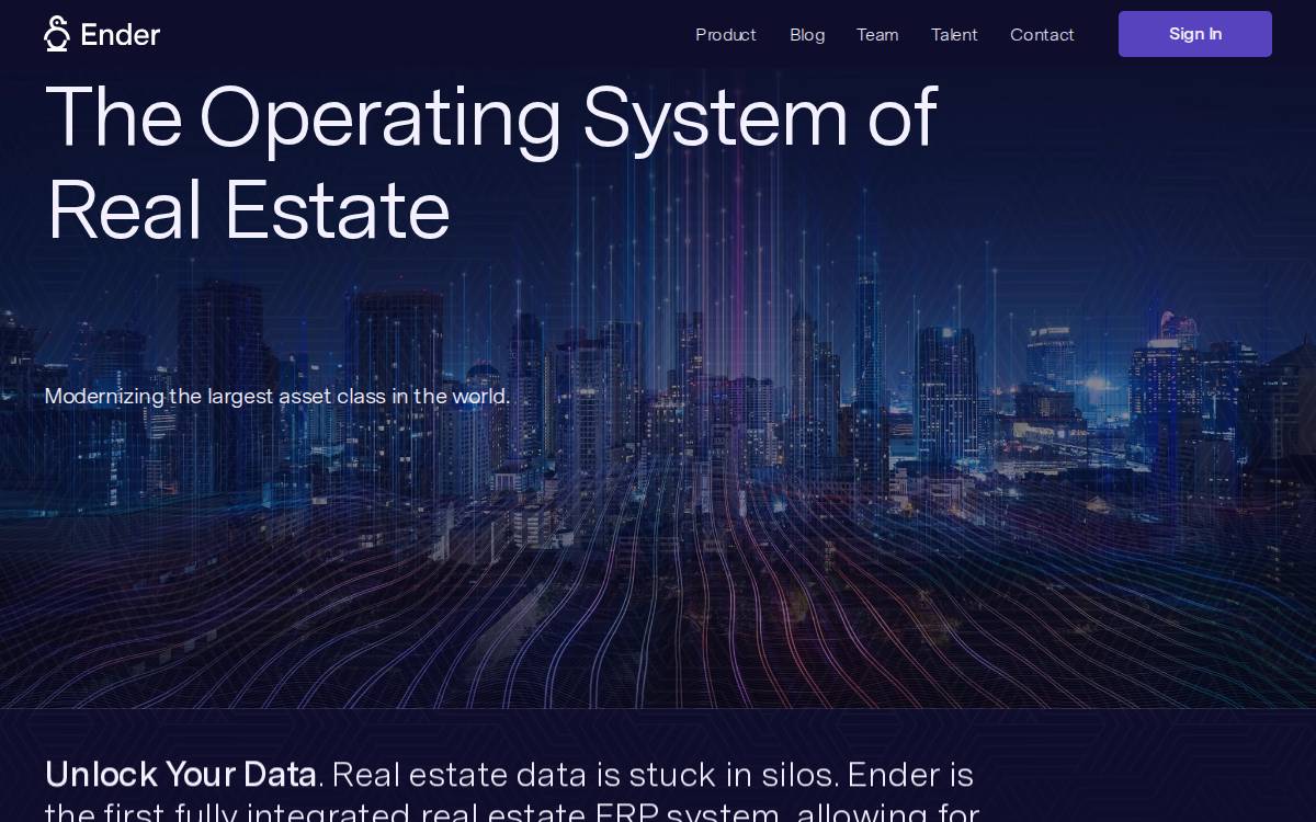 Ender website preview