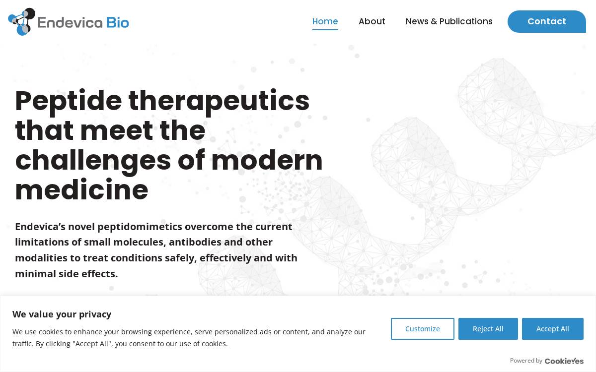 Endevica Bio website preview
