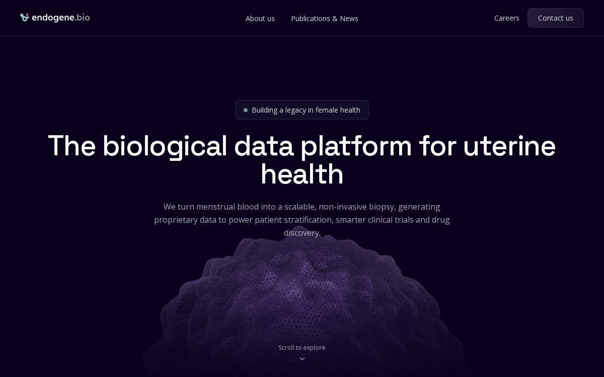 Endogene website preview