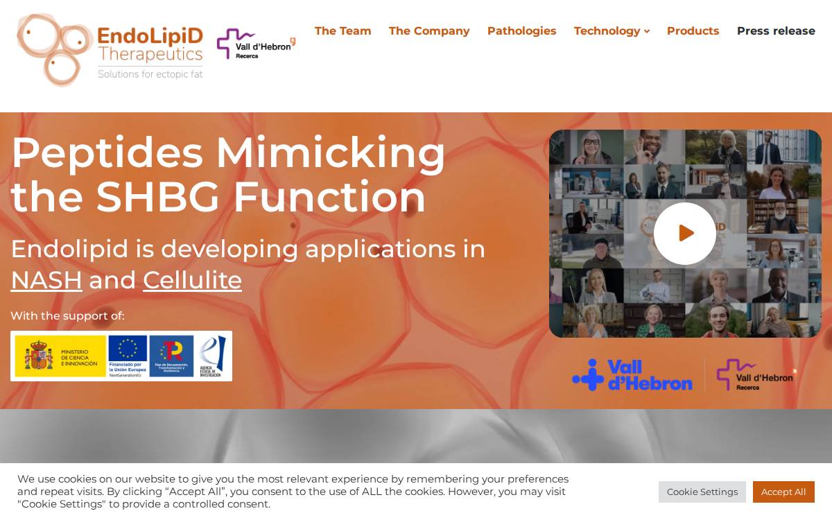 Endolipid Therapeutics website preview