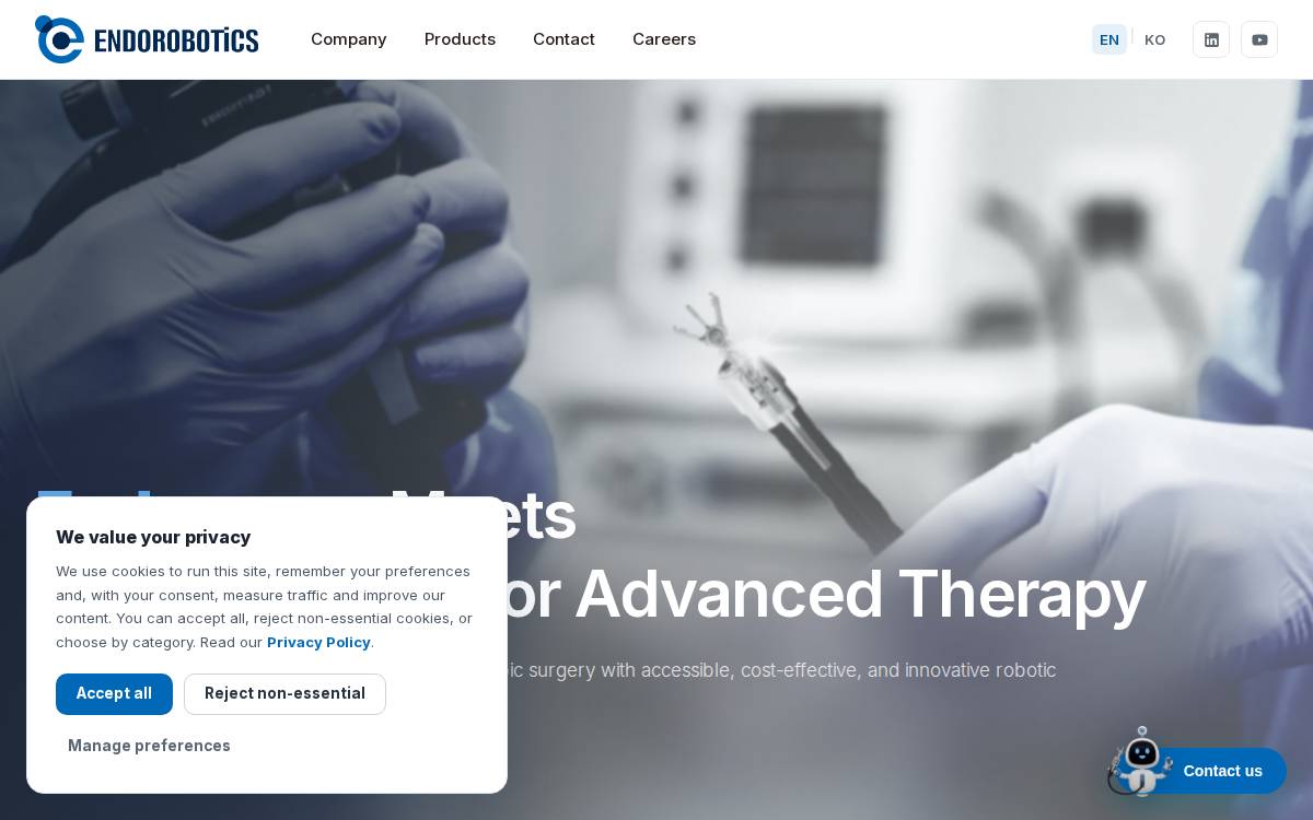 EndoRobotics Co., Ltd. website preview