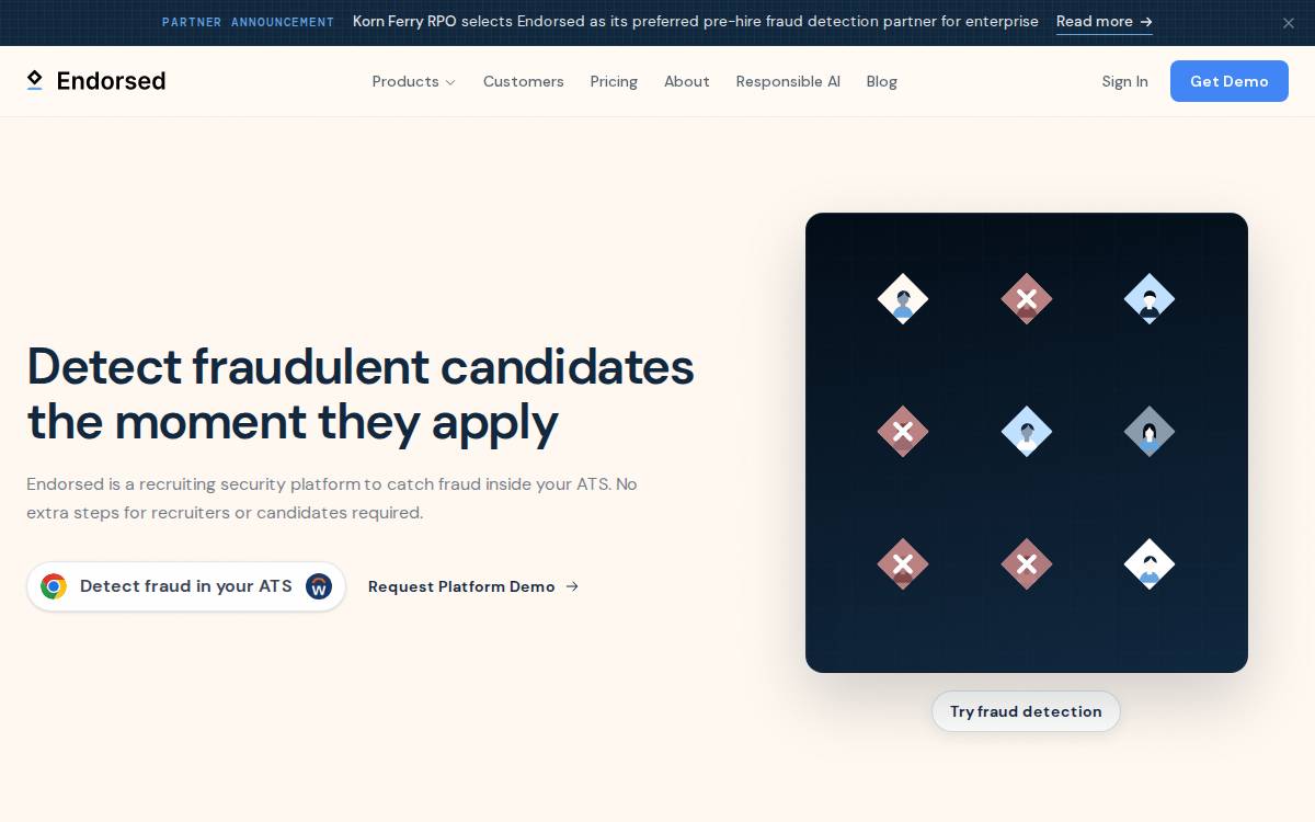 Endorsed website preview