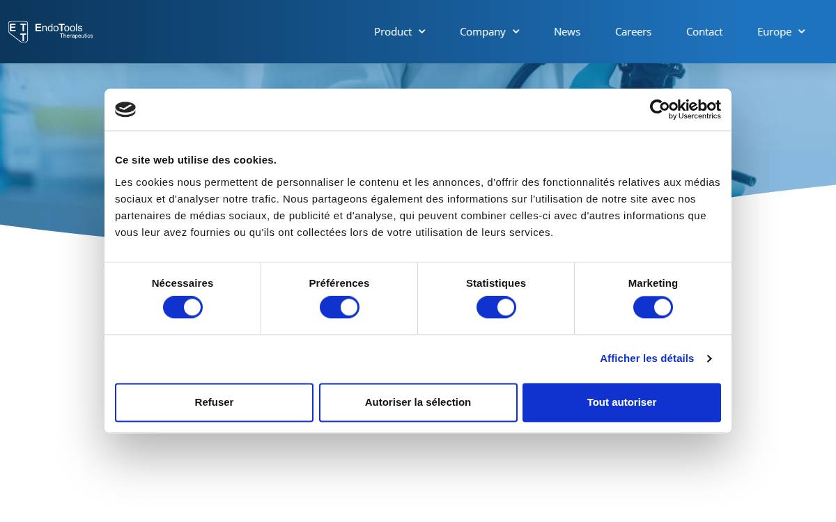 Endotools website preview