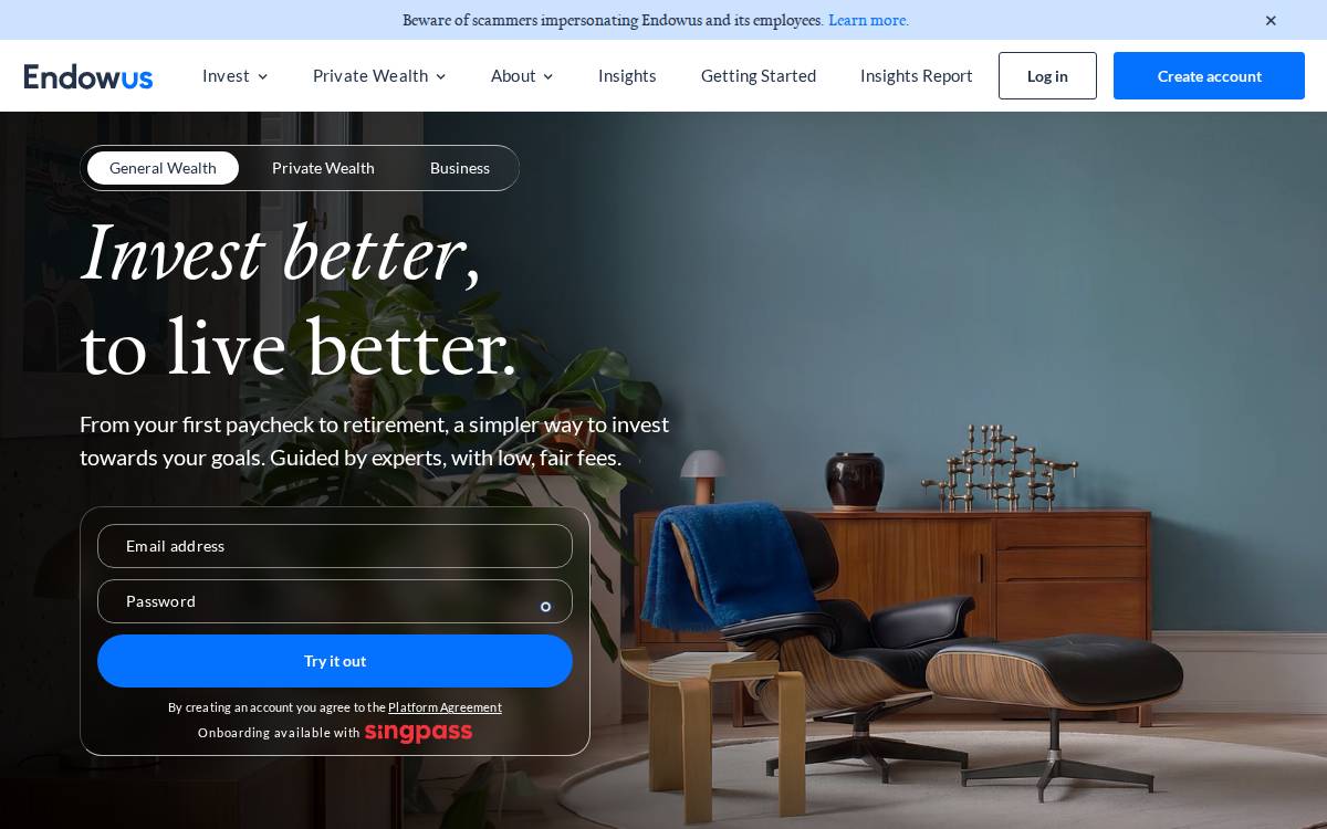 Endowus website preview