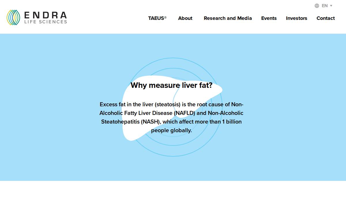ENDRA Life Sciences website preview