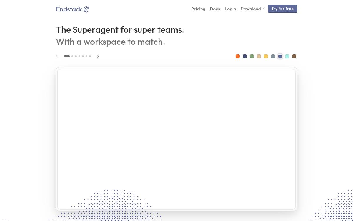 Endstack website preview