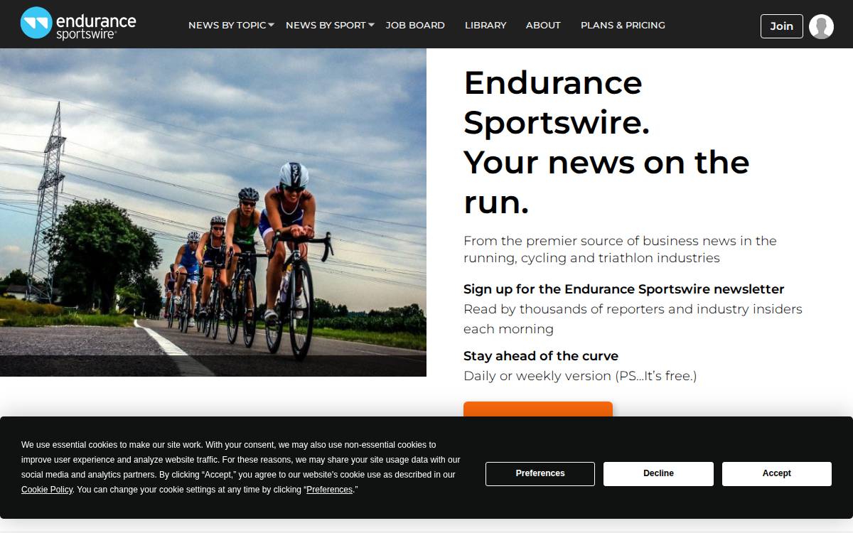 Endurancesportswire website preview