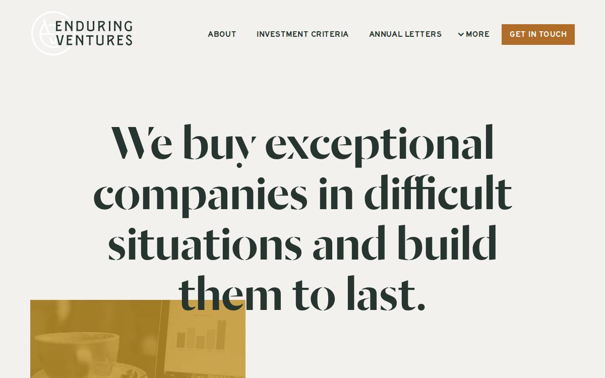 Enduring ventures website preview