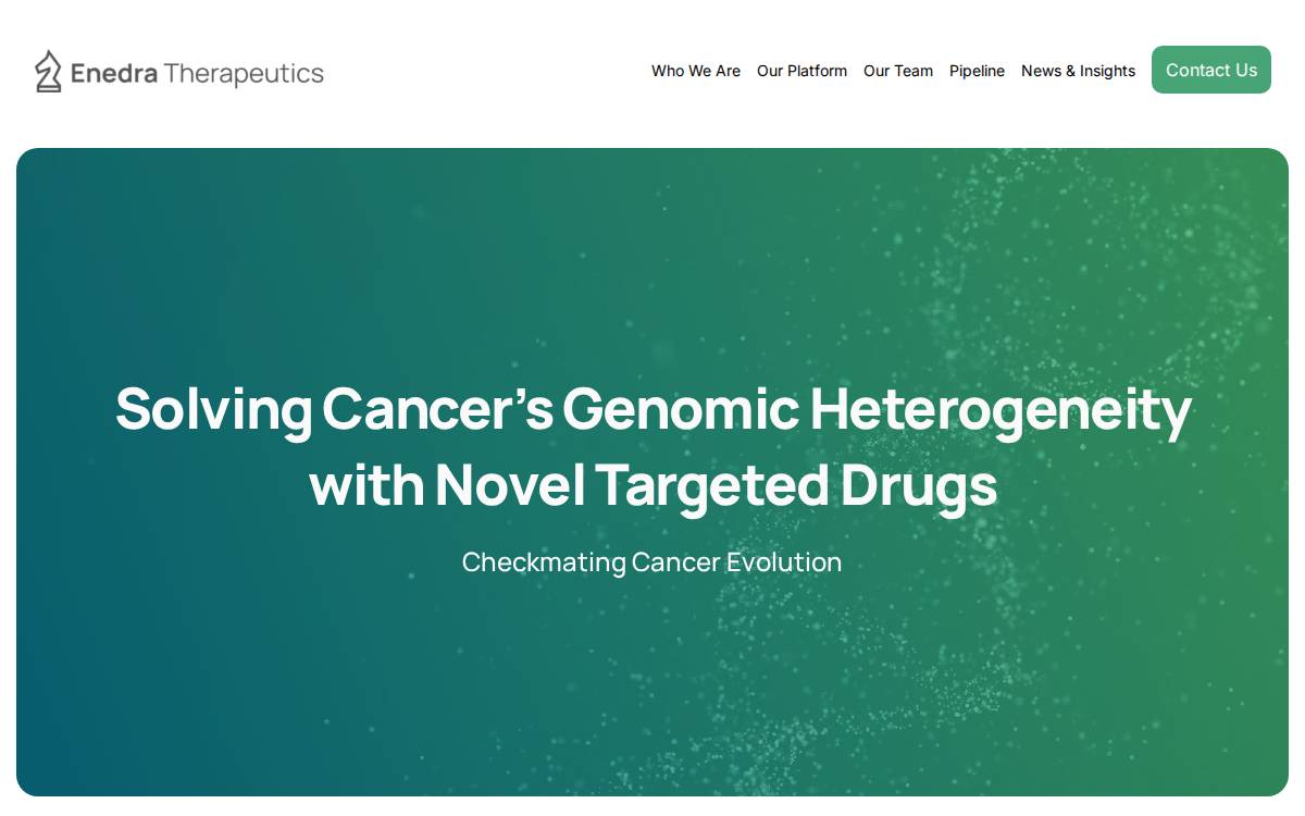 Enedra Therapeutics website preview