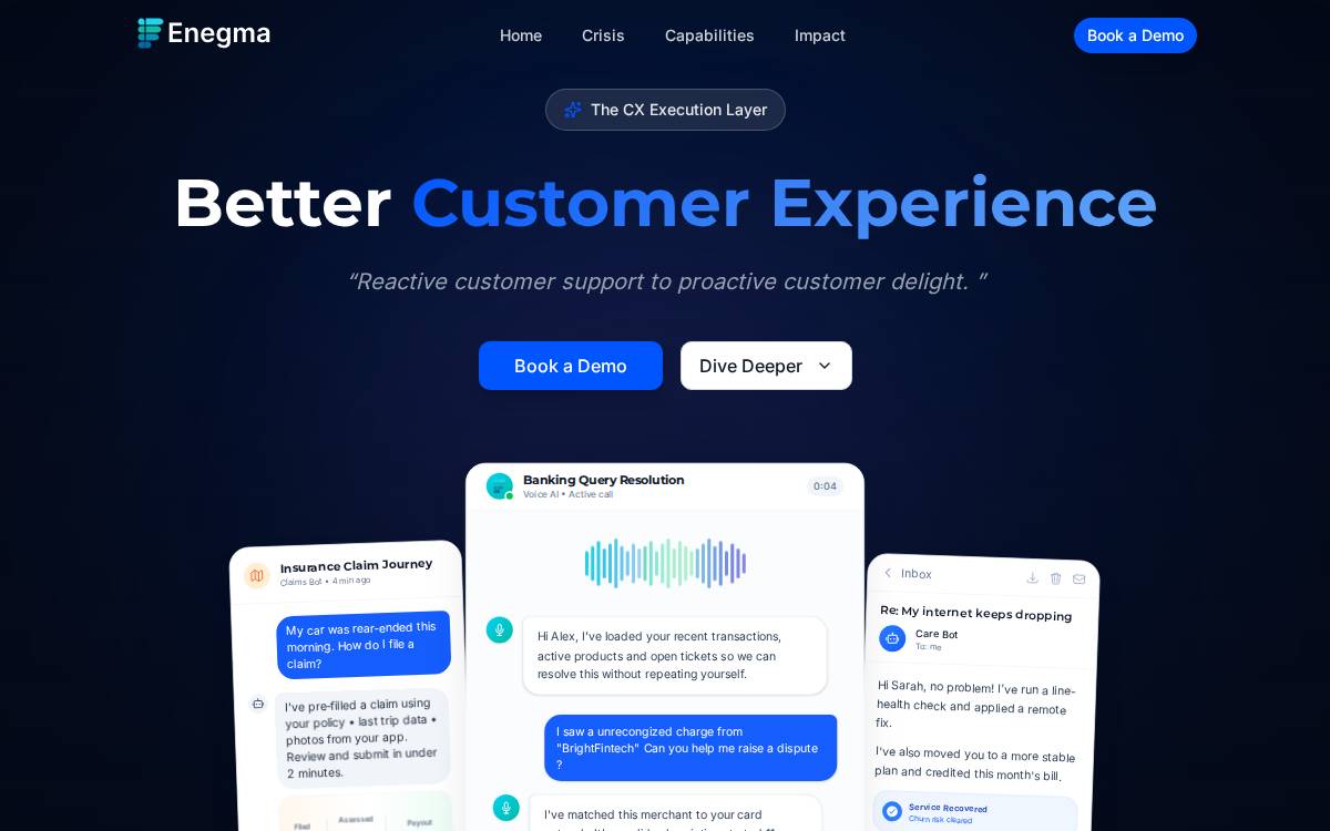 Enegma website preview