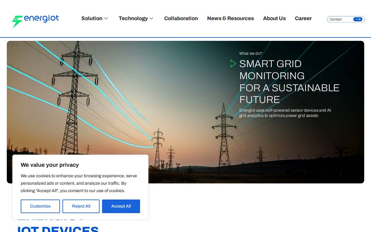 Energiot website preview