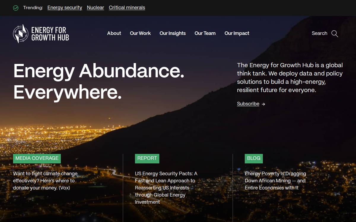 Energy for Growth Hub website preview